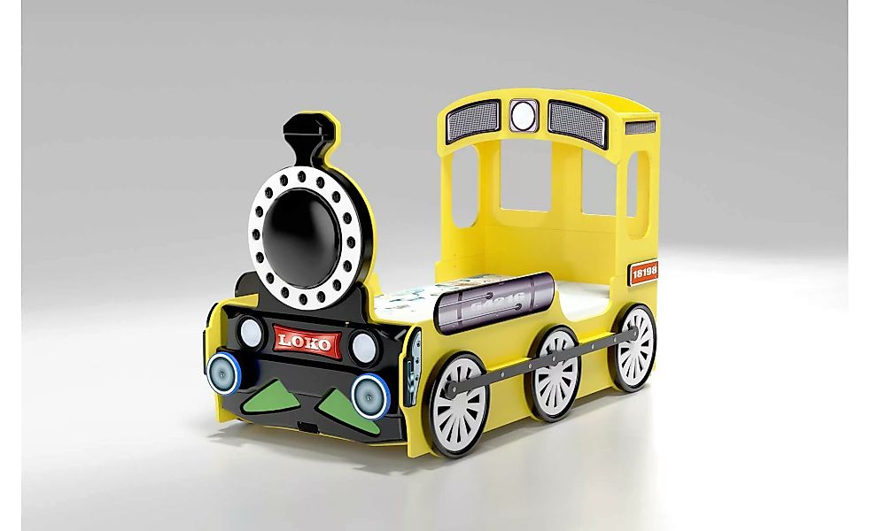 Autobett Lokomotive ¦ gelb ¦ Maße (cm): B: 120 H: 137,5 Kindermöbel > Kinde günstig online kaufen