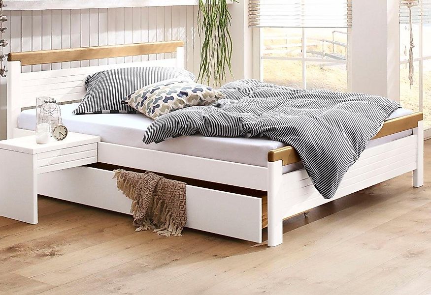 OTTO home Massivholzbett "CAPRE" im skandinavischem Landhausstil, mit Rollr günstig online kaufen