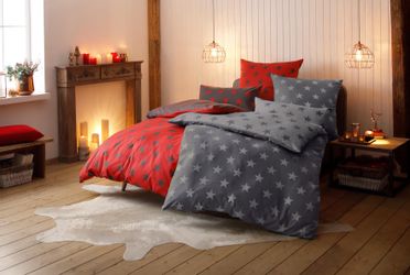 my home Wendebettwäsche "STELLA" 2 Stk. tlg. Bettwäsche mit Sternen, Weihna günstig online kaufen