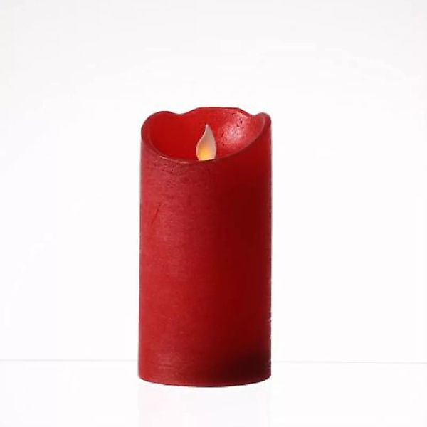 MARELIDA LED Kerze Twinkle Echtwachs bewegte Flamme D: 7,5cm H. 15cm rot günstig online kaufen
