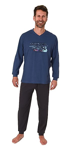 Normann Pyjama Herren Pyjama mit Front-Print, günstig online kaufen