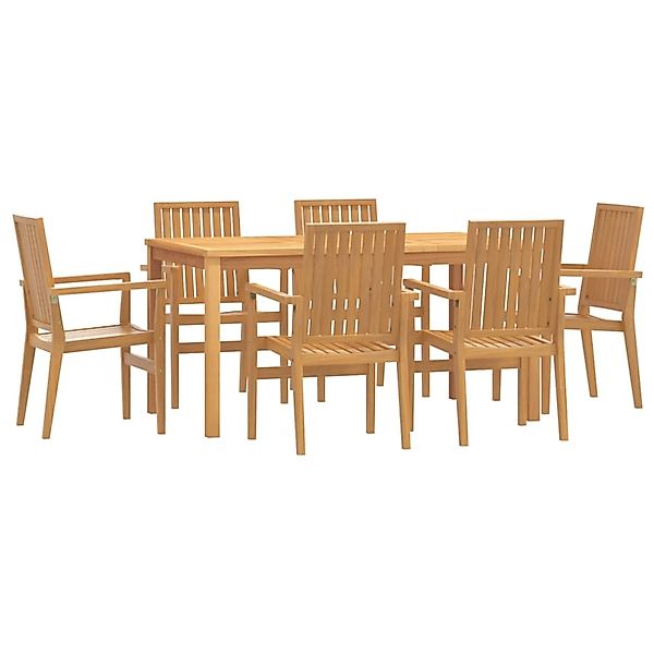 vidaXL 7-Tlg Garten-Essgruppe Massivholz Teak 3157916 günstig online kaufen