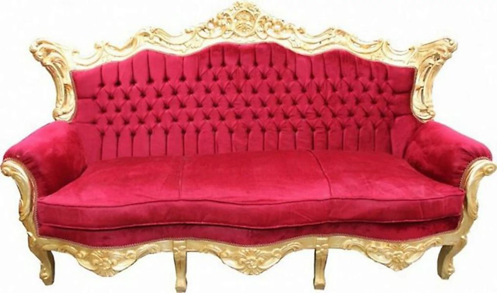 Casa Padrino Sofa Barock Sofa Master Bordeaux Rot / Gold Mod2 - Wohnzimmer günstig online kaufen