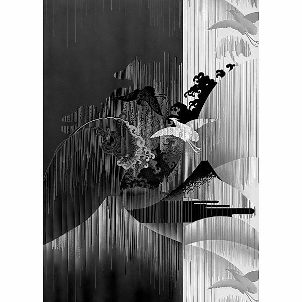 Sanders & Sanders Fototapete Künstlerisch Schwarz-Weiß 200 x 280 cm 611973 günstig online kaufen