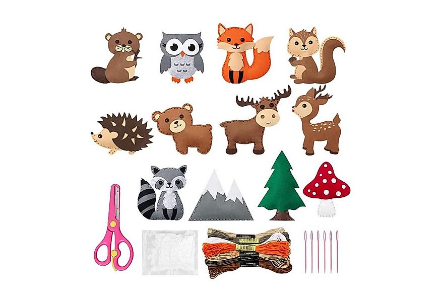 HAUSS SPOLE Kreativset 12er-set DIY-Tier Nadelfilzset Bastelset Kinder,Lern günstig online kaufen