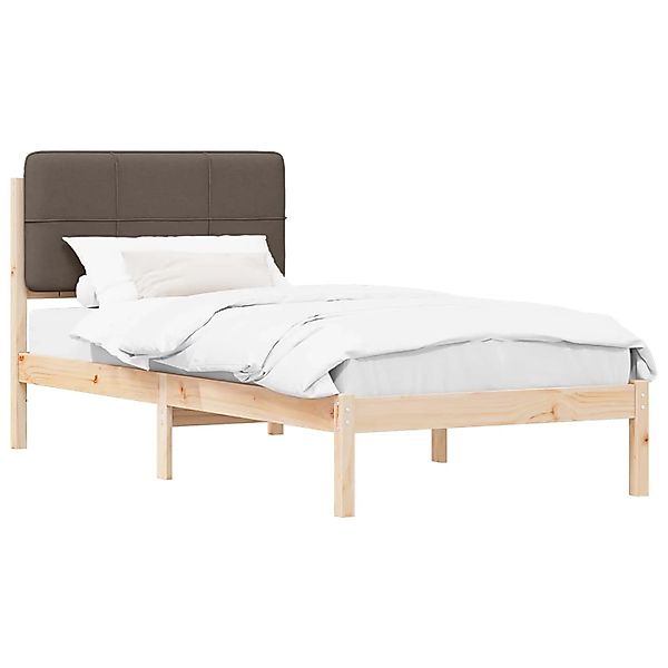 vidaXL Bettgestell mit Gepolstertem Kopfteil Taupe 80 x 200 cm 878012 günstig online kaufen
