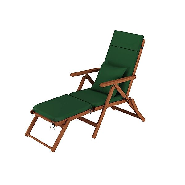 Erst-Holz Deckchair Balkonstuhl Klassische Balkonliege 10-200 Polster Grün günstig online kaufen
