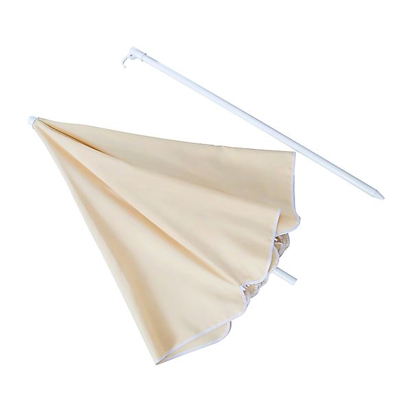 roba Sonnenschirm mit Metallgestell in Beige  & Befestigungsleiste Grau Las günstig online kaufen