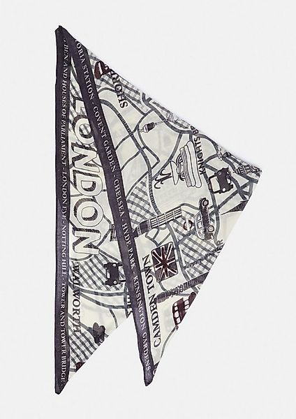 comma Schal Tuch, Gemusterter Schal aus Baumwoll-Modalmix günstig online kaufen