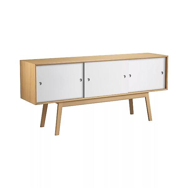 FDB Møbler - A85 Butler Sideboard - weiß, natur/lackiert/LxBxH 157x35x70cm/ günstig online kaufen