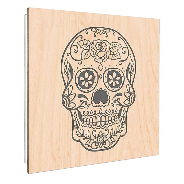 Banjado Großer Schlüsselbox Holz 30x30cm Weiß Scharnier Rechts 50 Haken Sch günstig online kaufen