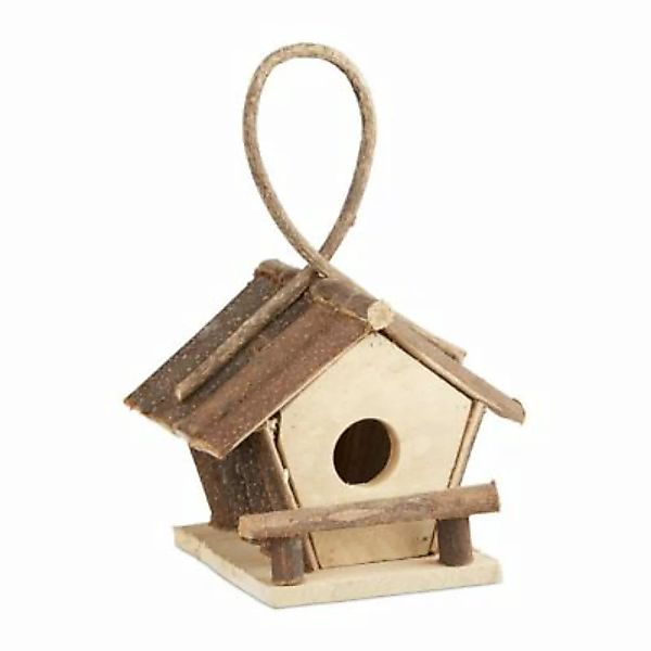relaxdays Kleines Vogelhaus zum Aufhängen natur günstig online kaufen