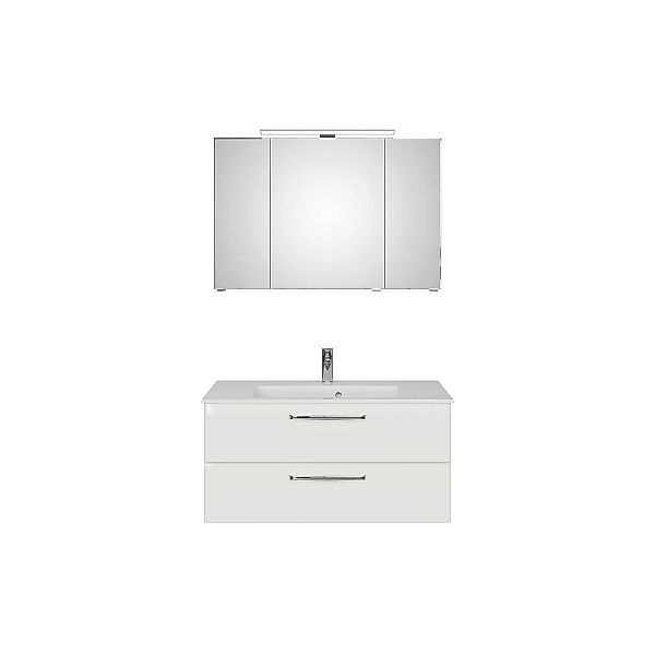 Waschplatz Set mit Mineralmarmor Waschbecken TRENTO-66 in weiß Glanz, B/H/T günstig online kaufen