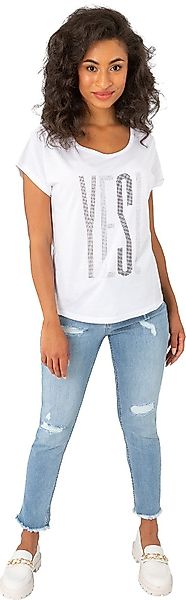 Gio Milano T-Shirt mit Statement-Print "YES" günstig online kaufen