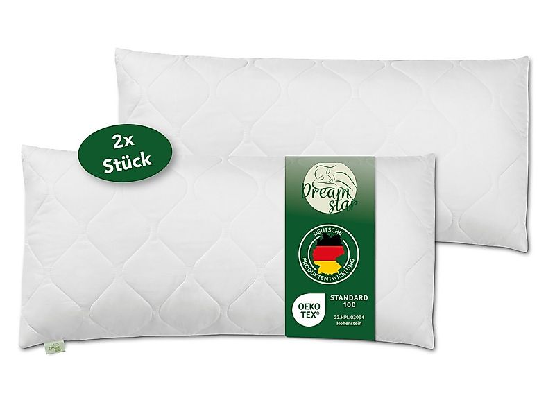 Dreamstar Microfaserkissen gestepptes Kopfkissen 40x80 cm und 80x80 cm - Pr günstig online kaufen