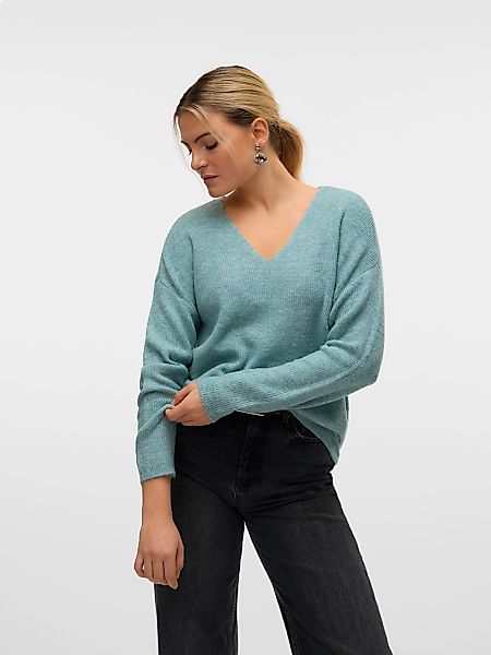 Vero Moda V-Ausschnitt-Pullover "VMCREWLEFILE LS V-NECK BLOUSE NOOS" günstig online kaufen