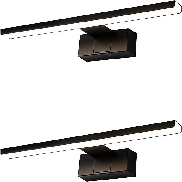 ZMH LED Spiegelleuchte Schwarz 30/40/60CM Neutralweiß Wandlampe für Keller, günstig online kaufen