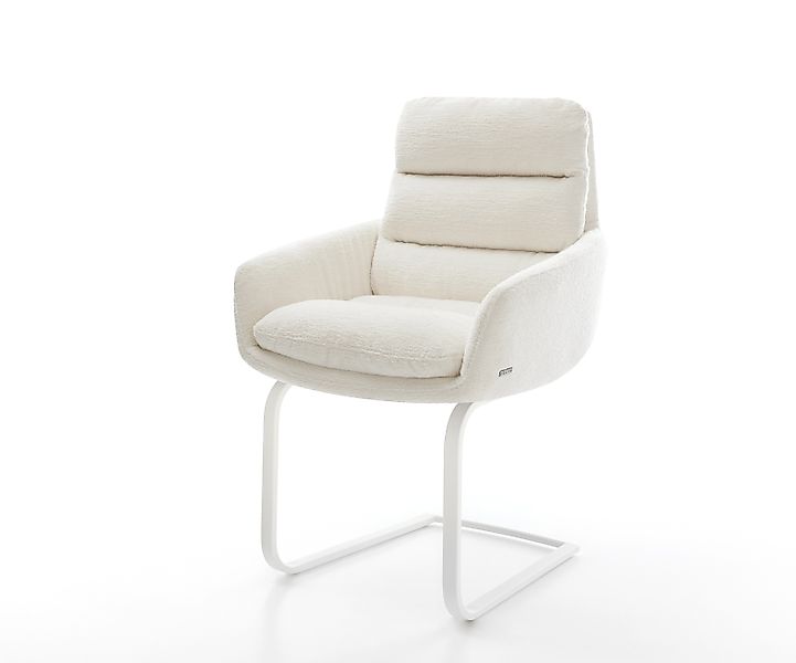 Freischwinger Abelia-Flex mit Armlehnen Bouclé Soft Beige Freischwinger fla günstig online kaufen