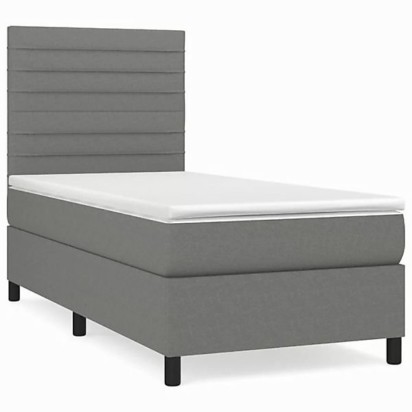 vidaXL Boxspringbett Boxspringbett mit Matratze Blau 100x200 cm Stoff Bett günstig online kaufen