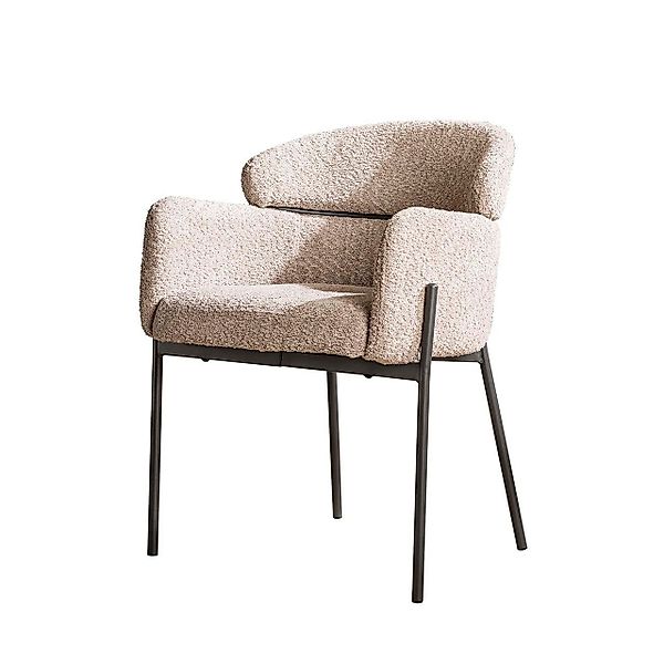 Vintagehaus Esszimmerstuhl Retro Esszimmerstuhl Armlehnstuhl Bouclé günstig online kaufen