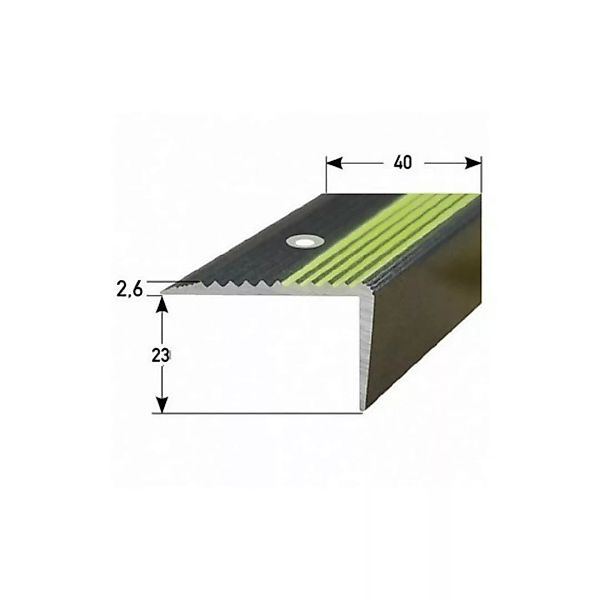 Treppenkante "Cecina" / Winkelprofil (Größe 23 mm x 40 mm) Aluminium, abrie günstig online kaufen