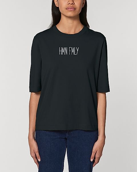 Kastenförmiges Damen T-shirt "Hmn Fmly" günstig online kaufen