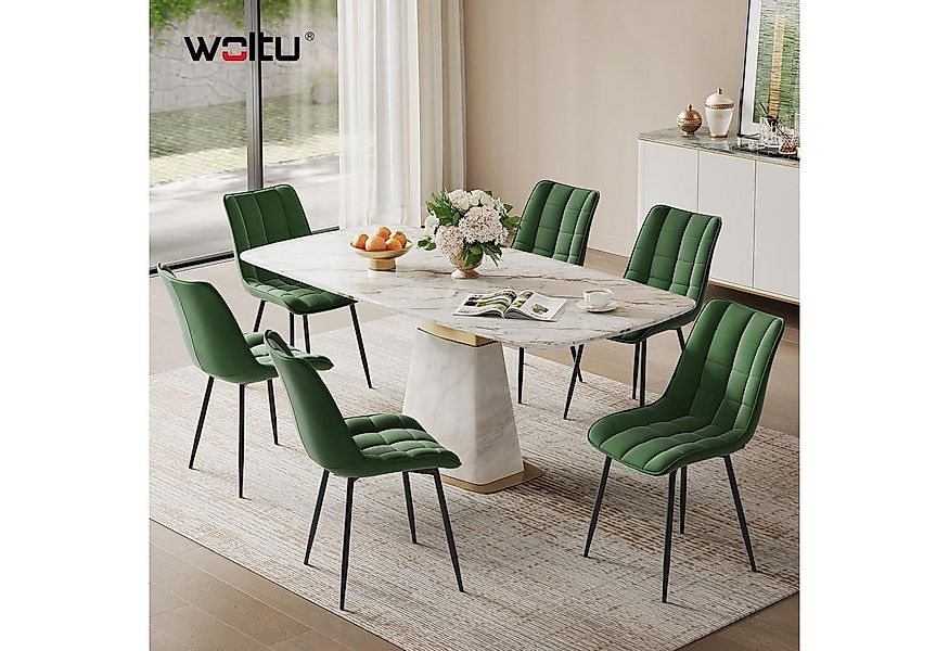 Woltu 4-Fußstuhl (6 St), Küchenstuhl Polsterstuhl Design Stuhl, aus Samt günstig online kaufen