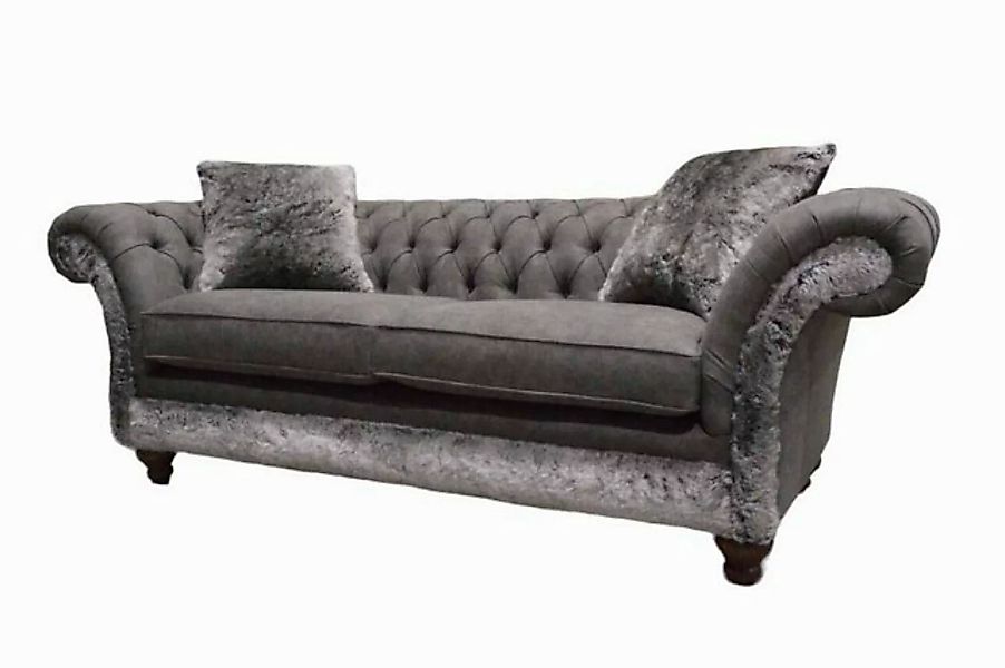 JVmoebel Chesterfield-Sofa CHESTERFIELD SOFA IN TAUPE, ALTERNATIV LEDER, KU günstig online kaufen