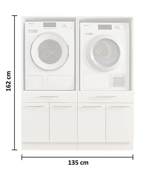 BEGA BBK Waschmaschinenumbauschrank in anthrazit - 135x162x67,5 (BxHxT) günstig online kaufen