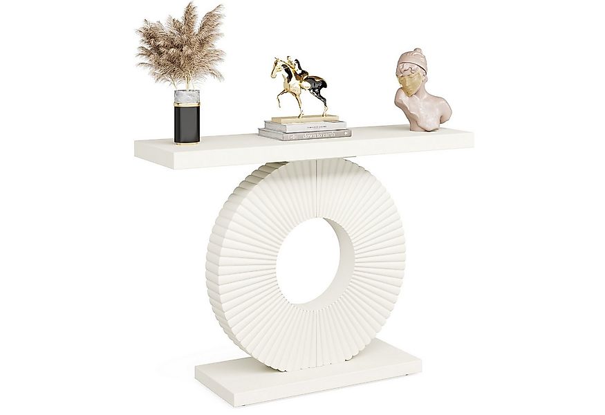 Tribesigns Konsolentisch Flurtisch mit eine runde, blumenförmige Basis 100 günstig online kaufen