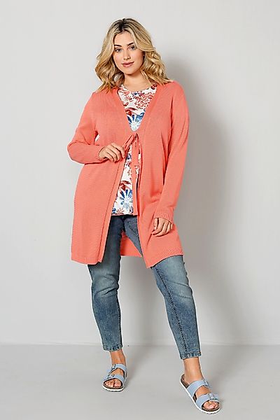 Janet & Joyce Strickjacke Long-Strickjacke V-Ausschnitt günstig online kaufen