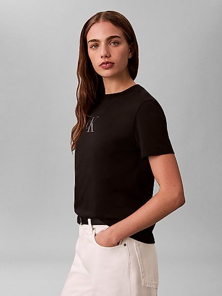 Calvin Klein Jeans T-Shirt Regular Fit, glänzender Logodruck, Rundhalsaussc günstig online kaufen