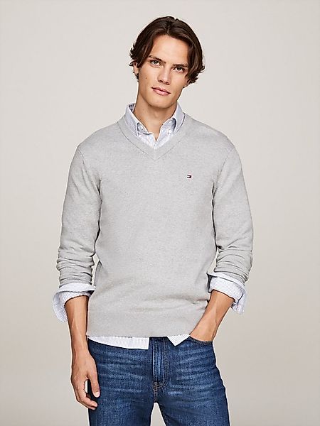 Tommy Hilfiger V-Ausschnitt-Pullover PIMA ORG CTN CASHMERE V NECK günstig online kaufen