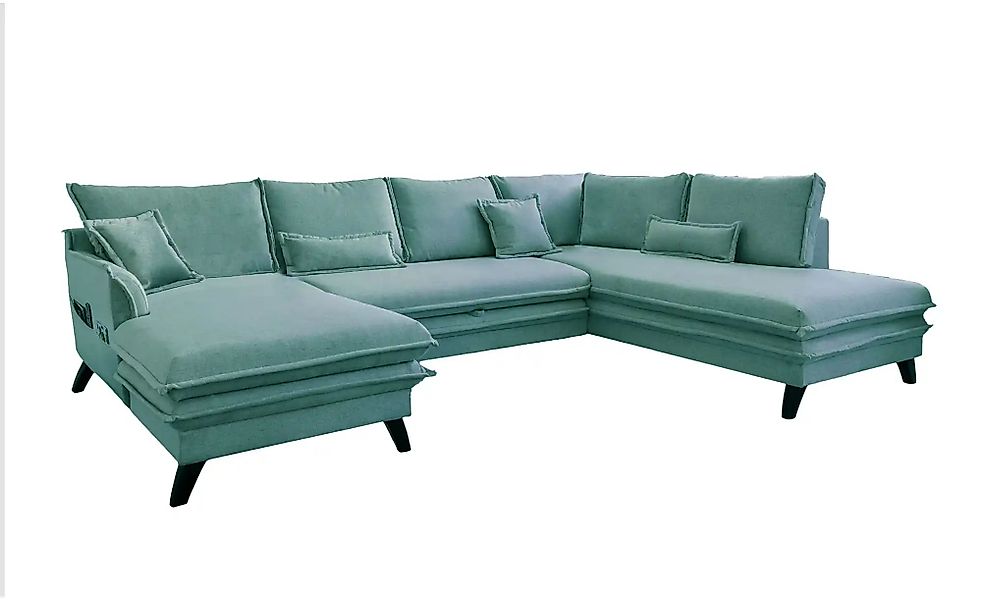 Miuform Wohnlandschaft mit Schlaffunktion Charming Charlie ¦ blau ¦ Maße (c günstig online kaufen