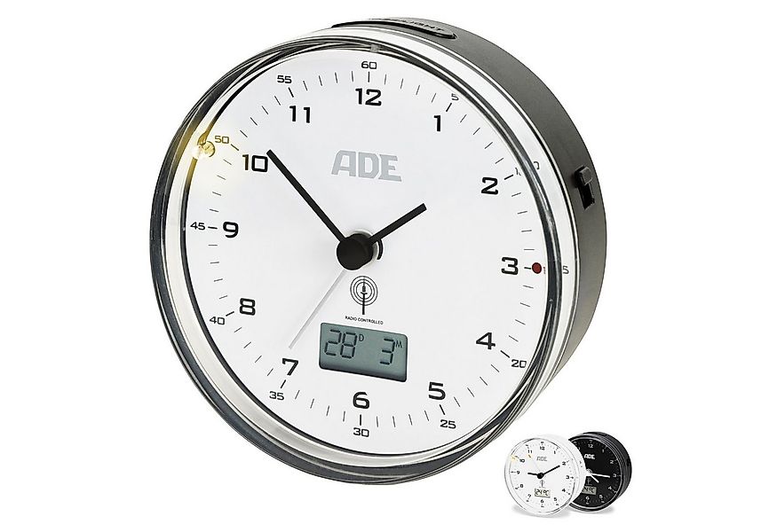ADE Funkwecker Analoger Wecker mit Temperaturanzeige, ohne Ticken mit Beleu günstig online kaufen