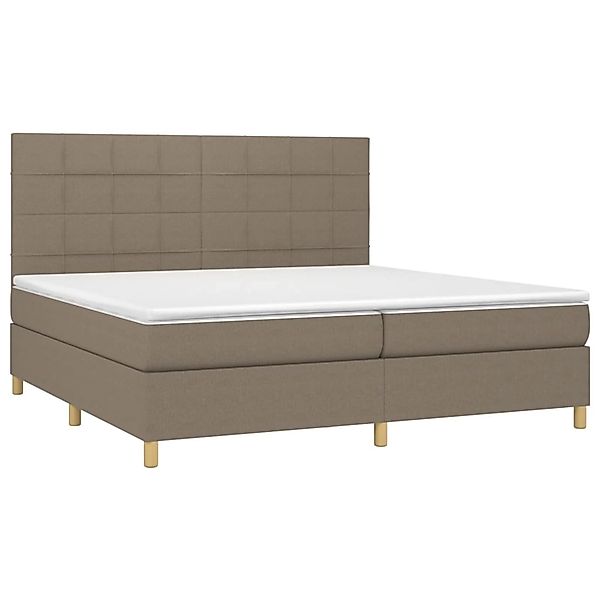 vidaXL Boxspringbett mit Matratze & LED Taupe 200x200 cm Stoff 3135465 günstig online kaufen