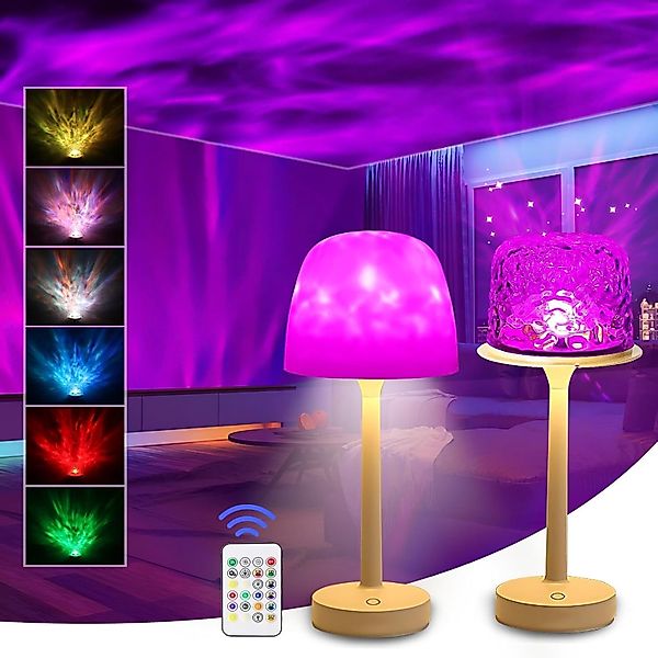 OYLCDI LED Nachttischlampe Akku-Betriebene Ozean-Wellenlampe,16 Farben, günstig online kaufen