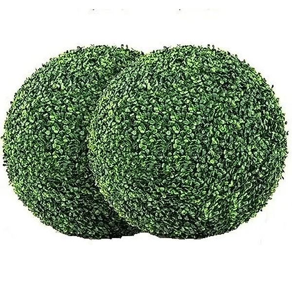 Costway 2er Buchsbaumkugel Kunstpflanze Kugelpflanzen Dunkelgrün 50cm günstig online kaufen