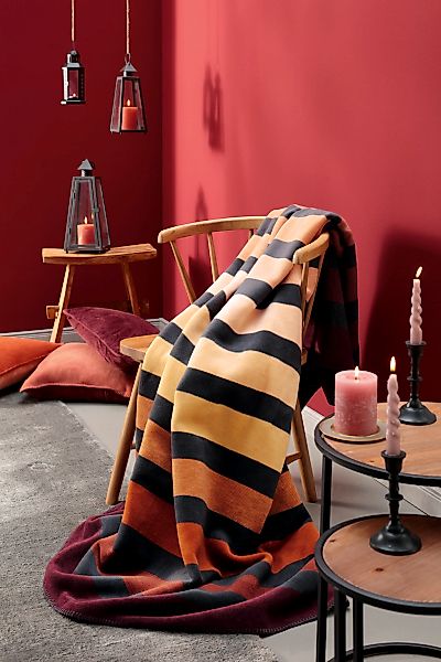 Biederlack Wohndecke »Horizon Intense«, mit geketteltem Zierstich günstig online kaufen