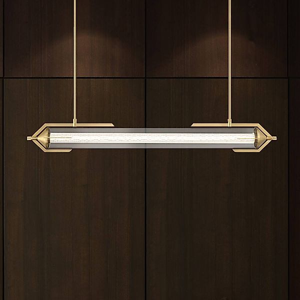 LED-Hängeleuchte ESPADA, gold gebürstet, 122 cm, Metall/Glas günstig online kaufen