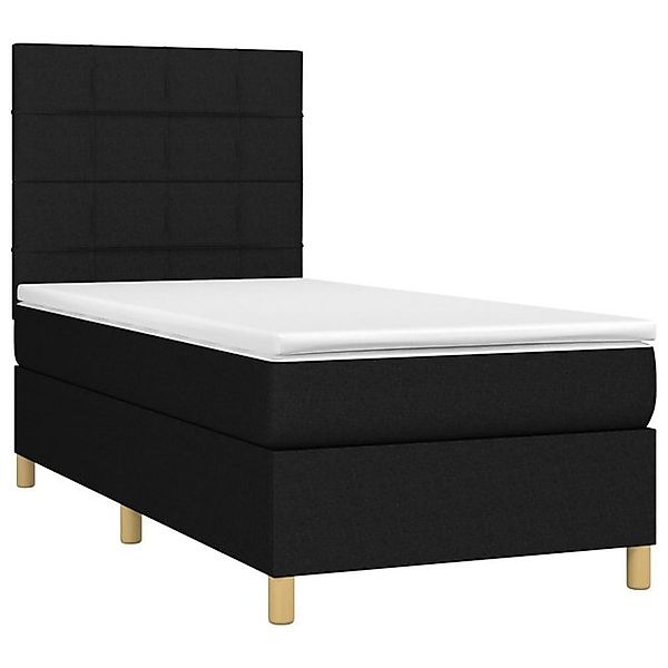 vidaXL Boxspringbett, Boxbett mit Matratze Schwarz 80x200 cm Stoff günstig online kaufen