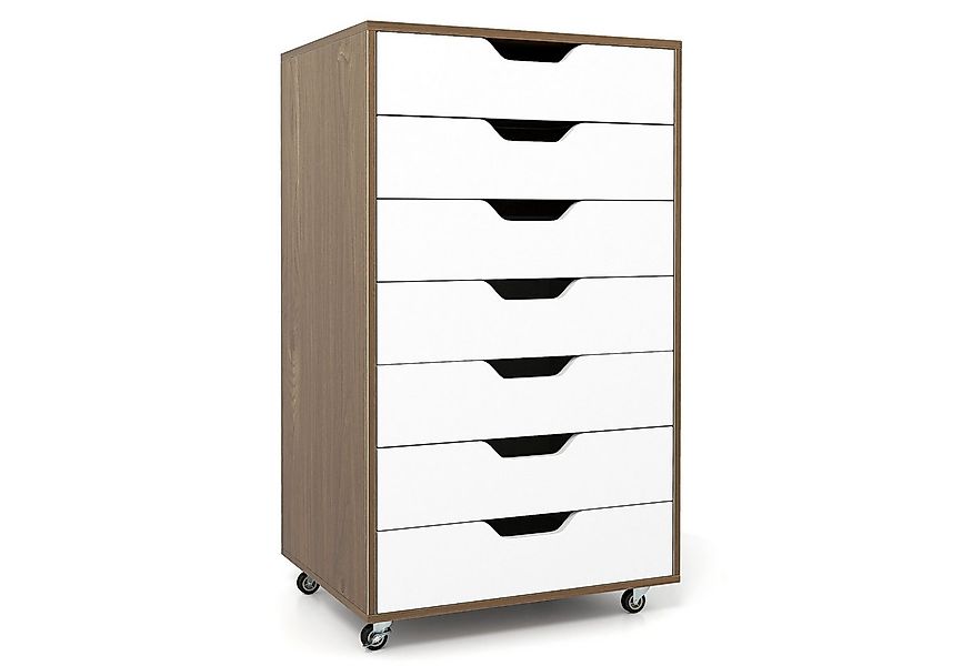COSTWAY Rollcontainer, mit 7 Schubladen Aktenschrank mit Rädern günstig online kaufen
