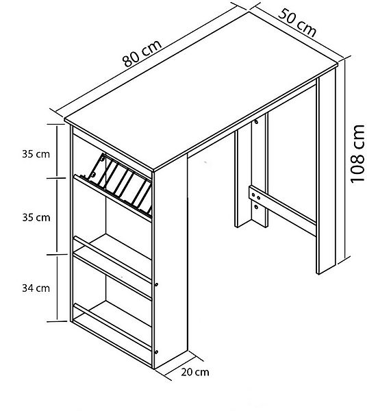 VCM Bartisch Holz Bartisch Tresen Stehtisch Bistrotisch Oktola günstig online kaufen