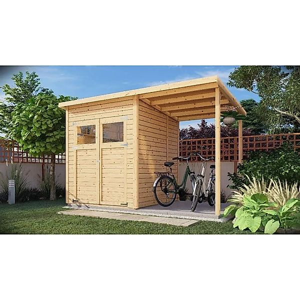 Alpholz Gerätehaus Holz Mollie Plus, BxT: 334x199 cm, in Naturbelassen Inkl günstig online kaufen