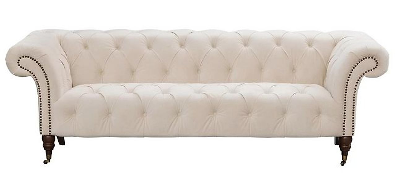 Xlmoebel Chesterfield-Sofa Dreisitzer Modernes Design Sofa in Beige mit Che günstig online kaufen