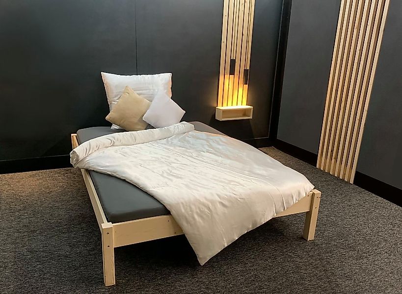 LIEGEWERK Massivholzbett Futonbett Bett Holz Holzbett Bettgestell Massivhol günstig online kaufen