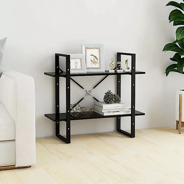 vidaXL Bücherregal Bücherregal 2 Fächer Schwarz günstig online kaufen