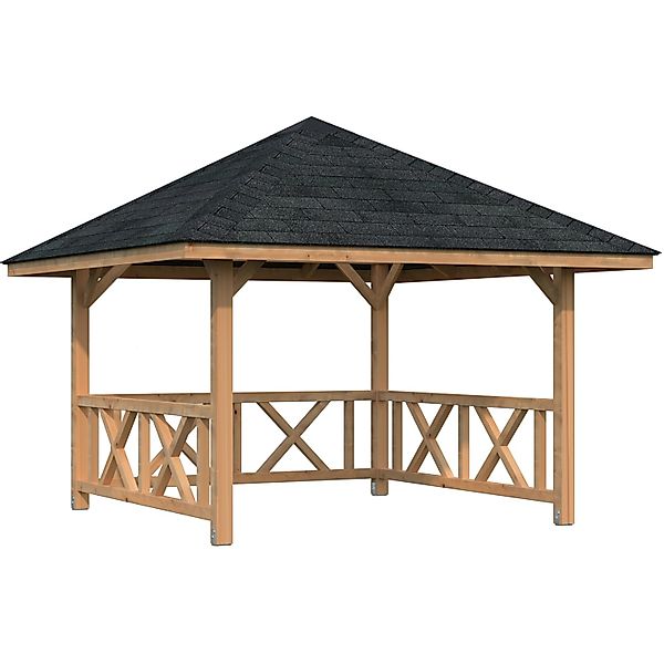 Palmako Holz-Pavillon Bianca 8,3 m² Set 1 Braun Tauchgrundiert günstig online kaufen