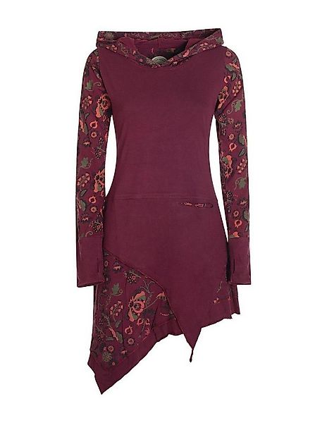 Vishes Zipfelkleid Langarm Kleid Elfen Zipfelige Elfentunika Bedruckt Hippi günstig online kaufen