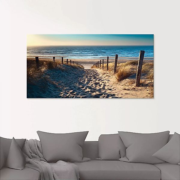 Artland Glasbild "Weg zum Nordseestrand Sonnenuntergang", Strand, (1 St.) günstig online kaufen